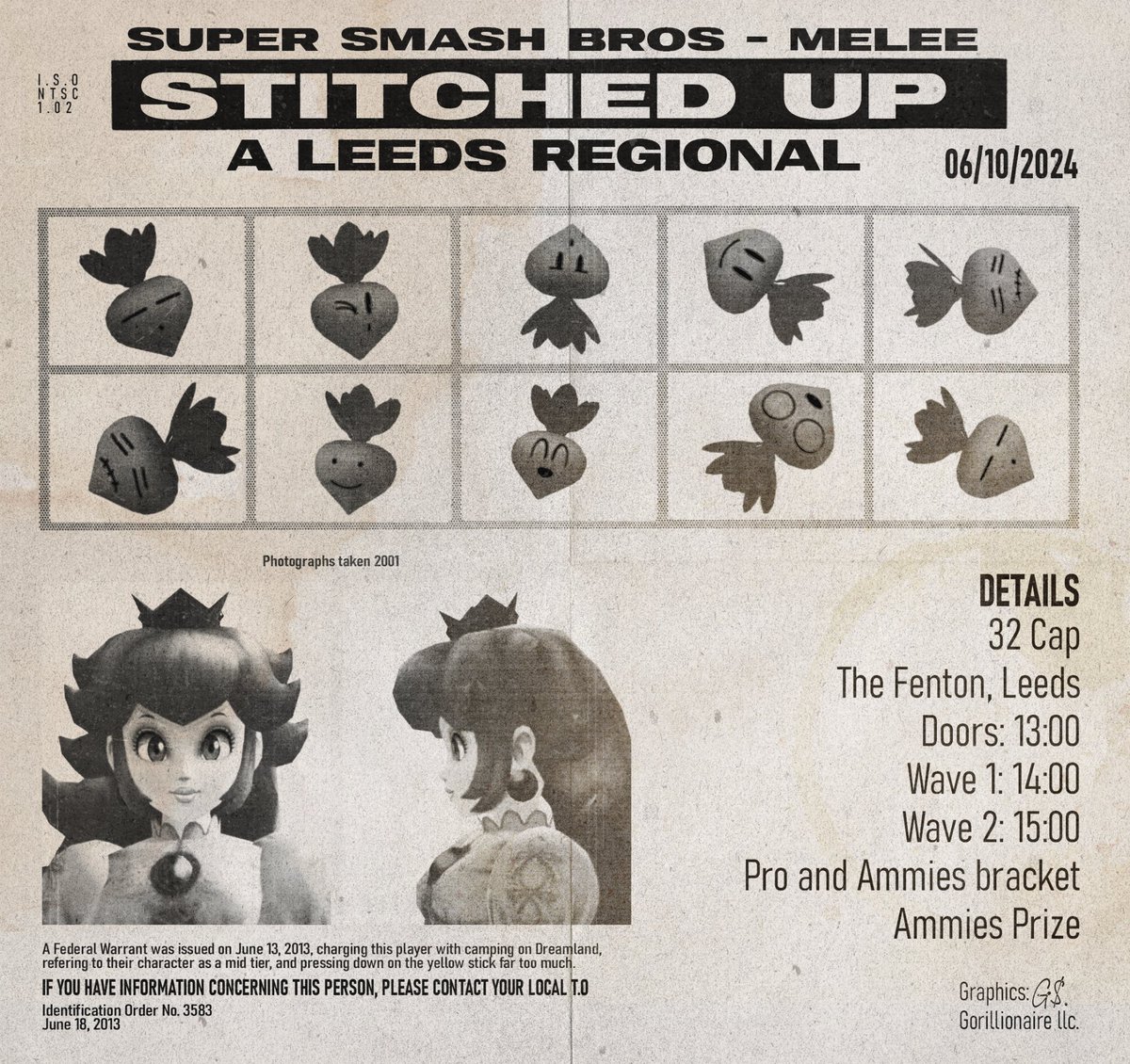The Leeds regional is here! Reg live in replies. Art by <a href="/Gorrillionaire/">Joe</a> . 32 cap Melee singles, pro/amateur. Sun 6th Oct.