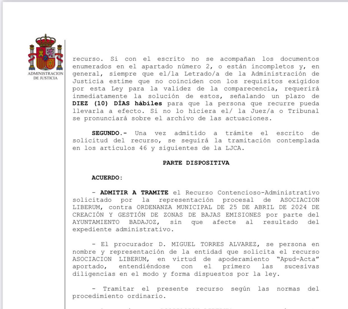 Aso_Liberum's tweet photo. 💪Éxito en Badajoz.  Admiten a trámite nuestro recurso contra la Zona de Bajas Emisiones.   Síguenos para más información sobre el tema y éxitos de otras ciudades.  https://t.co/wTkXlBoNot https://t.co/yqWQYPFqLL