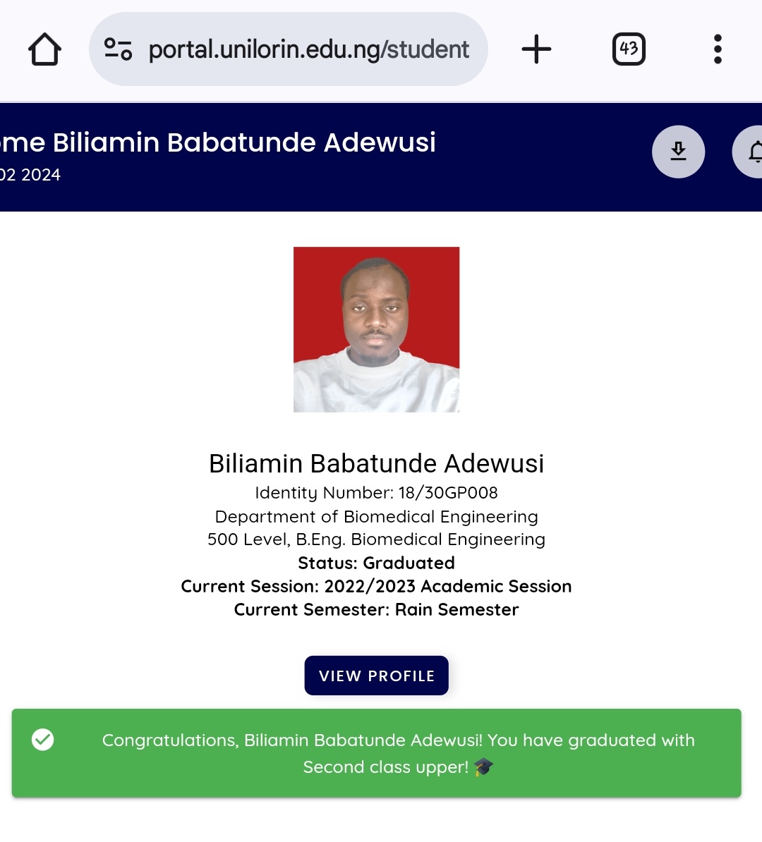 biltronix's tweet photo. Your boy don graduate oooo https://t.co/GTHsFMxeOj