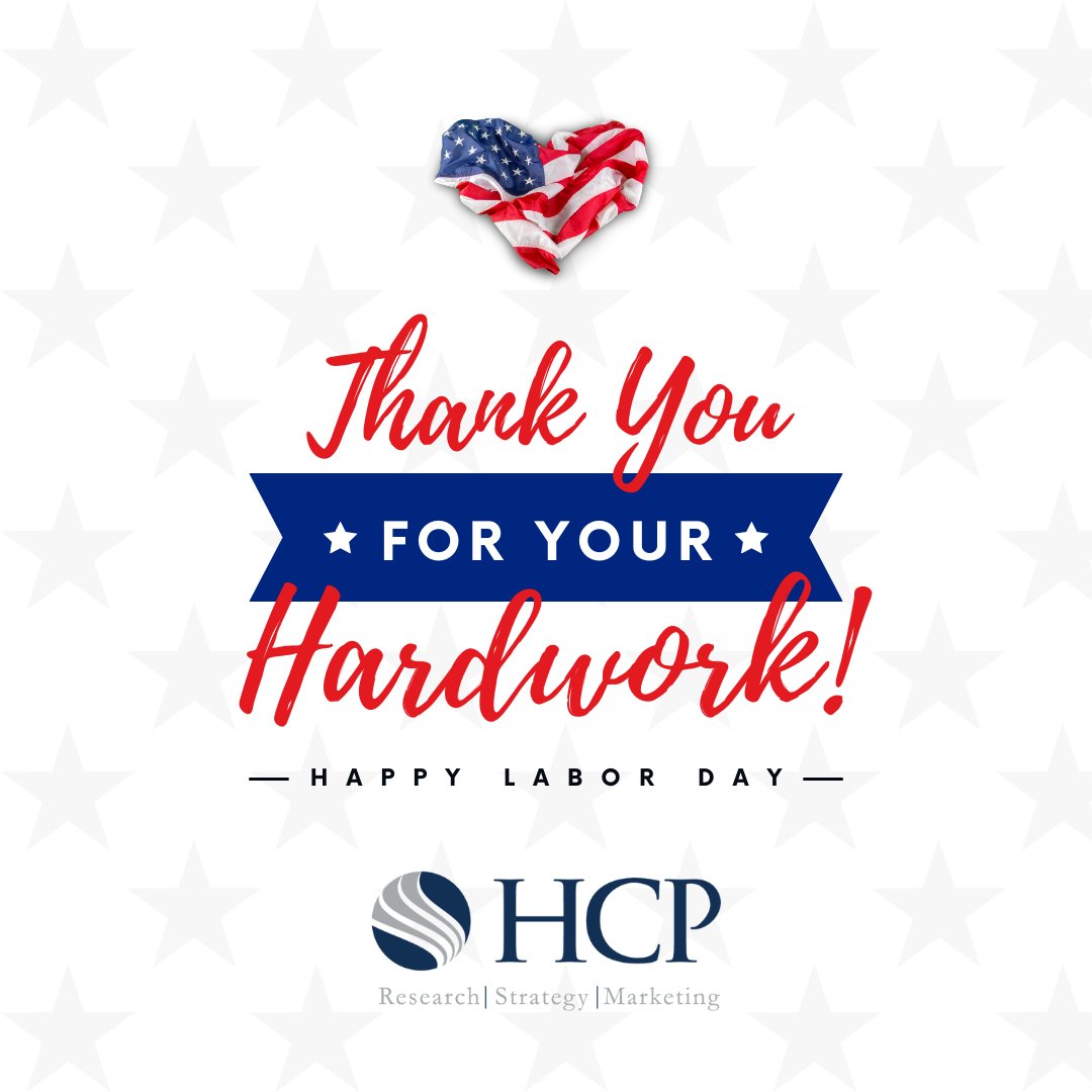 This Labor Day we celebrate the hard work, innovation and collaboration of our workforce. Wishing everyone a relaxing holiday! 
#HCP #Tampa #Marketing #LaborDay #holiday
