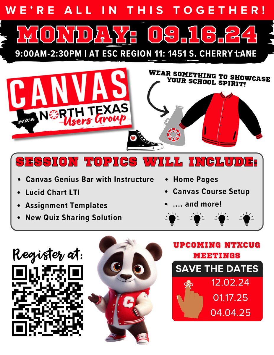 Tracy Shea (@tpshea) on Twitter photo #NTXCUG Meeting
09-16-24, 9 AM-2:30 PM
Please consider joining the fun! 🐼
Free Registration
registration.esc11.net/catalog/sessio…
<a href="/Canvas_by_Inst/">Canvas by Instructure</a> <a href="/EndersTrevor/">Trevor Enders</a> <a href="/digitysor/">Heather Tysor</a>
<a href="/MischMindset/">Brent Mischnick 🔜 #ISTE25</a> <a href="/MrsBalster/">Stephanie Balster</a> <a href="/SFant93/">Sandy Fant</a>
@jwadec <a href="/taustinITS/">Tammy Austin</a> <a href="/jasonpoe/">Jason Poe</a>
<a href="/kjohnsontech/">Kristie Johnson</a> <a href="/MJ_teaches/">Misty Joaquin</a> <a href="/mamaestes/">mamaestes needs a ☕️</a> #NTXCUG Meeting
09-16-24, 9 AM-2:30 PM
Please consider joining the fun! 🐼
Free Registration
registration.esc11.net/catalog/sessio…
<a href="/Canvas_by_Inst/">Canvas by Instructure</a> <a href="/EndersTrevor/">Trevor Enders</a> <a href="/digitysor/">Heather Tysor</a>
<a href="/MischMindset/">Brent Mischnick 🔜 #ISTE25</a> <a href="/MrsBalster/">Stephanie Balster</a> <a href="/SFant93/">Sandy Fant</a>
@jwadec <a href="/taustinITS/">Tammy Austin</a> <a href="/jasonpoe/">Jason Poe</a>
<a href="/kjohnsontech/">Kristie Johnson</a> <a href="/MJ_teaches/">Misty Joaquin</a> <a href="/mamaestes/">mamaestes needs a ☕️</a>