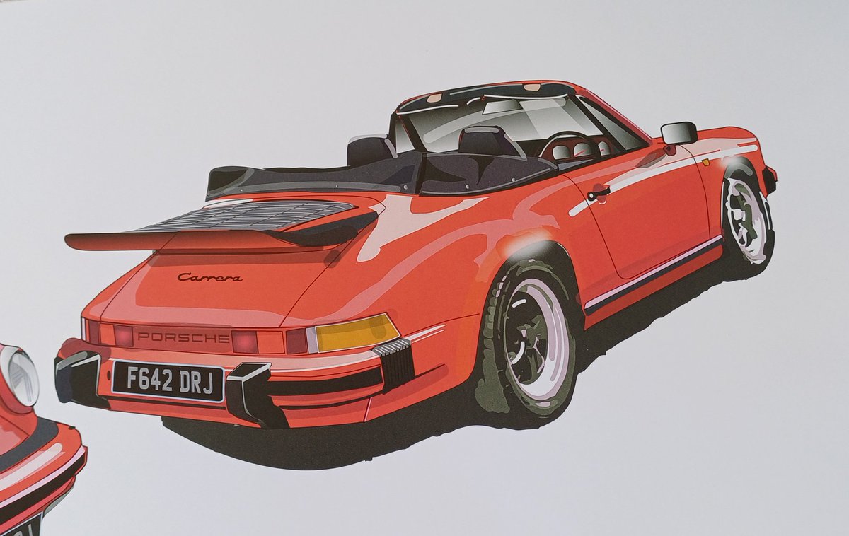 arty_lloyd's tweet image. I've just completed this beautiful classic Porsche Carrera Cabriolet. This art piece shows 2 angles and matches the others I've produced for the lucky owner. We're well into double figures now! That's quite a collection 😍. 
#porsche #911cabriolet #classicporsche