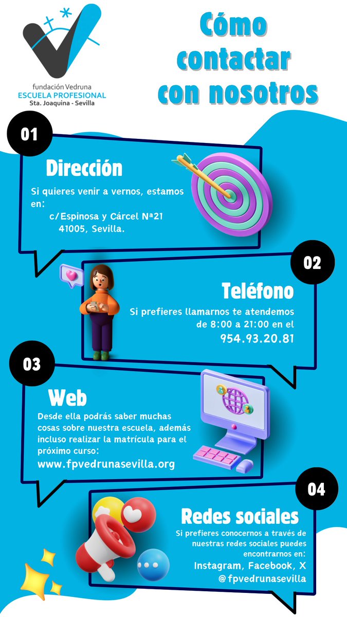 Estamos de vuelta para comenzar el curso 24-25 
¡Nos quedan pocas plazas! 
¡No te quedes sin la tuya!

Más de 10 ciclos de grado superior. Elige tu futuro en nuestra Escuela Profesional Vedruna

#fp #formacionprofesional #ciclosformativos #Sevilla #somosvedruna