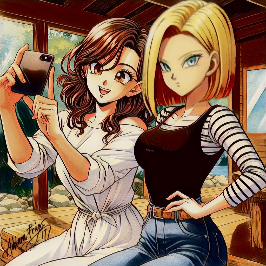 afriasramirez6's tweet photo. With the sister in law 🩵🤫 jajaja #Androide18 #DragonBallZ #adrixlapis #ocxcanon #cuñada #Fanart #androide18 https://t.co/fcQcOT0YP5