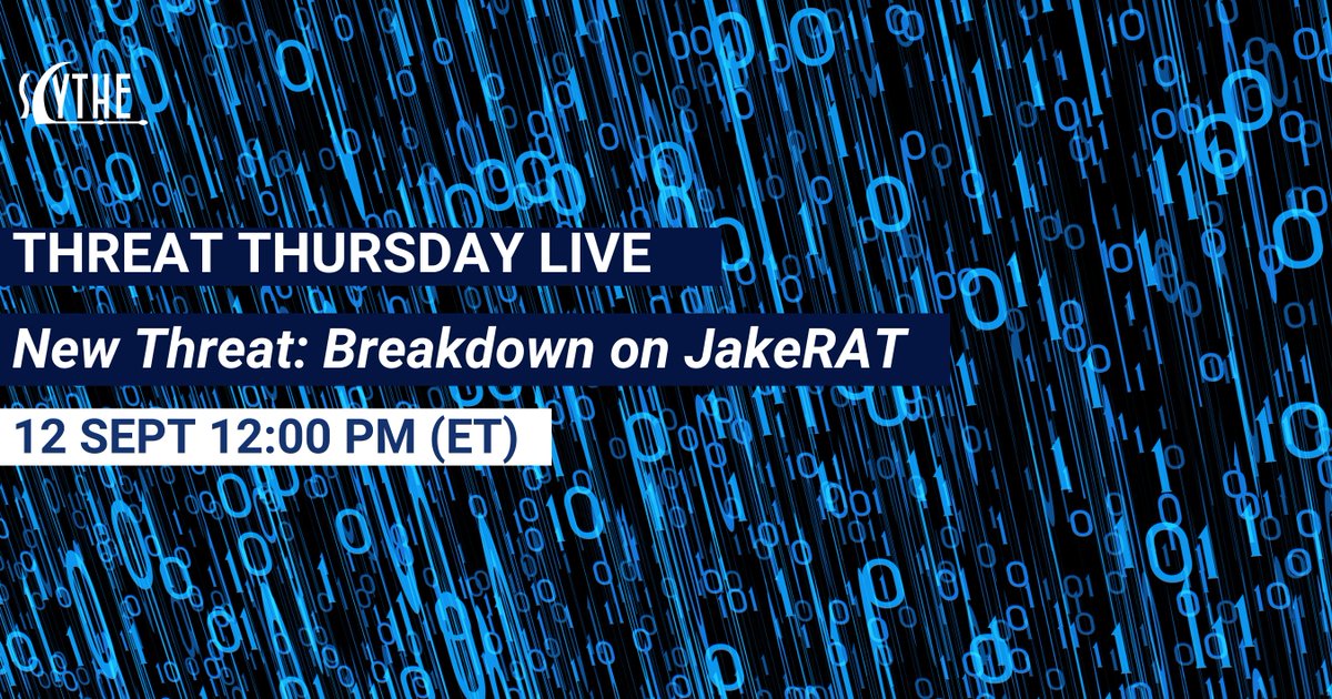 Join us for our next Threat Thursday Live on 12th Sept starting at 12pm ET!

In this session, we'll dive into our new threat emulation plans featuring an innovative tool called JakeRAT. Learn how to effectively test your defenses against custom RATs and enhance your threat