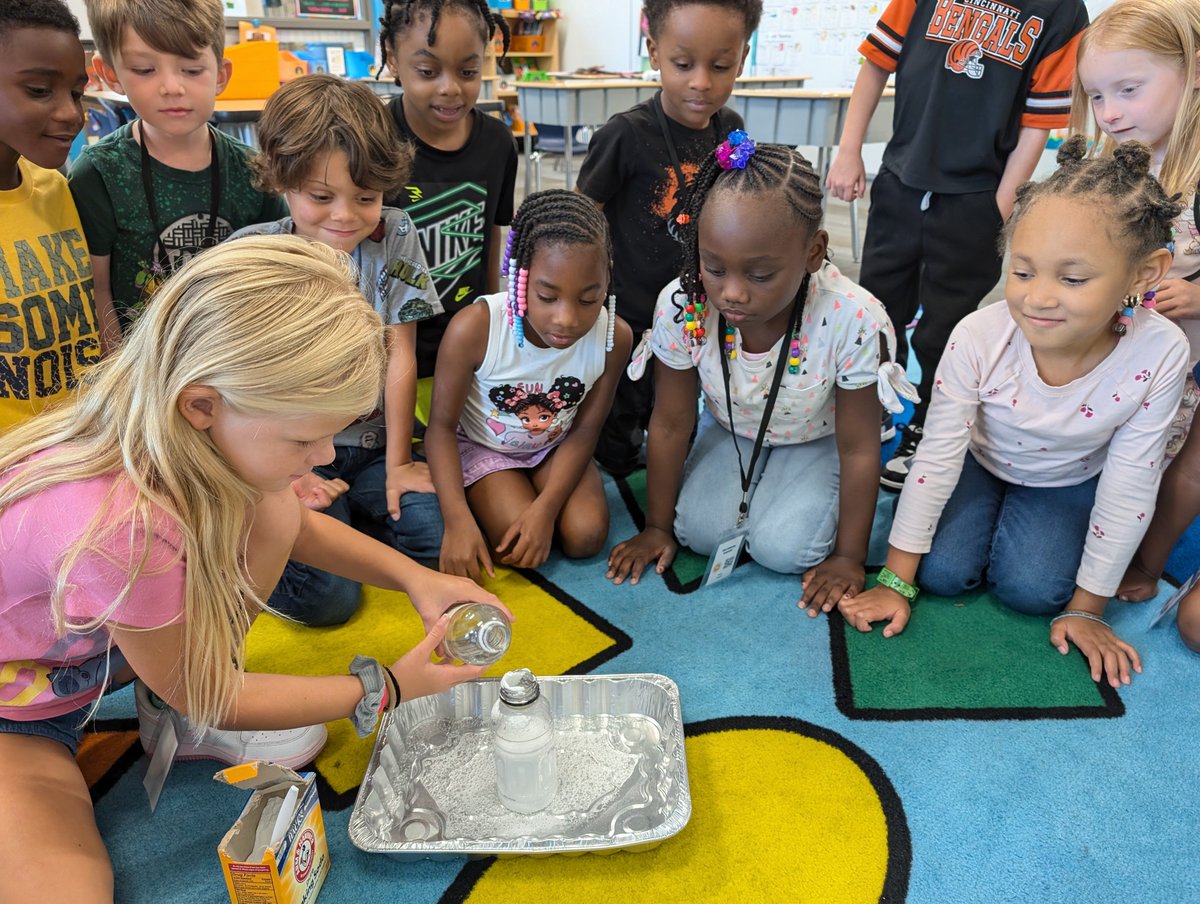 PREPRIDE's tweet image. Students enjoyed reading the story My Mouth is a Volcano. They discussed ways to control their bodies and how important it is to raise their hands. Then they did a fun experiment on how a volcano would erupt! The students had so much fun!