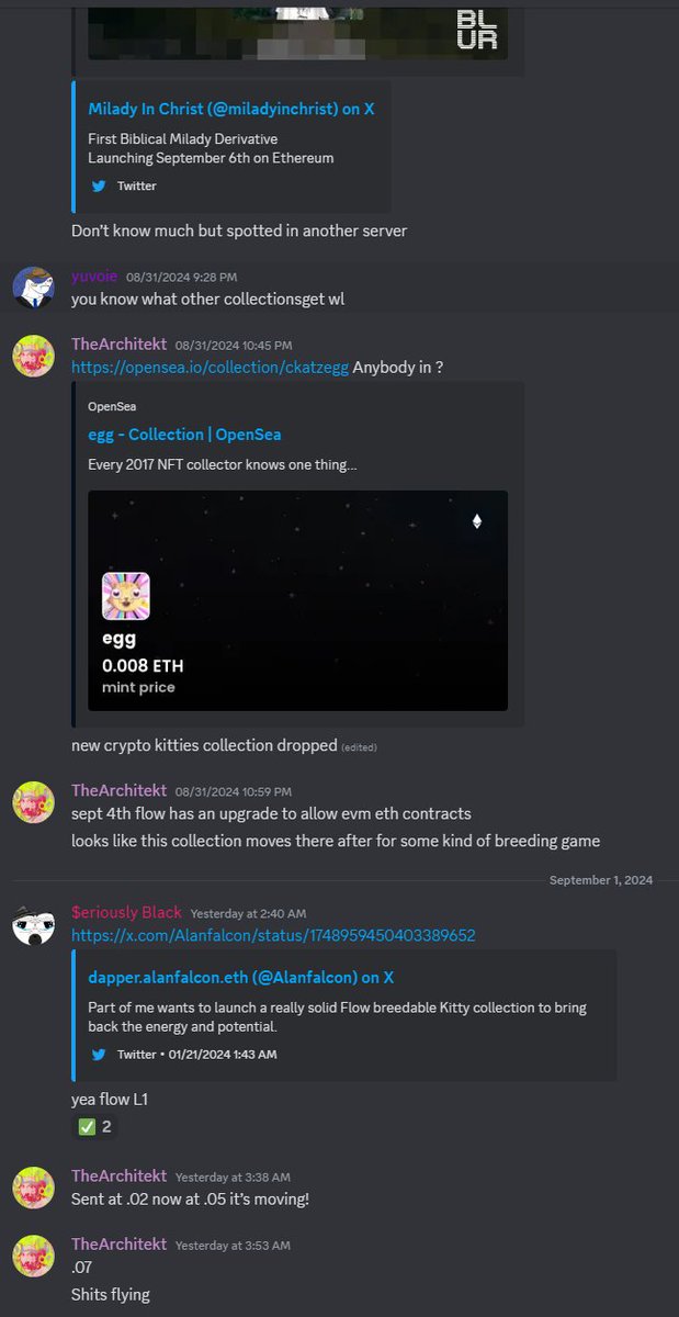 A couple great calls from our community in the past 24 hours 

EtherVista 30x
Eggs nft 10x

Both Joe foster and Architect have invitations to the golden party