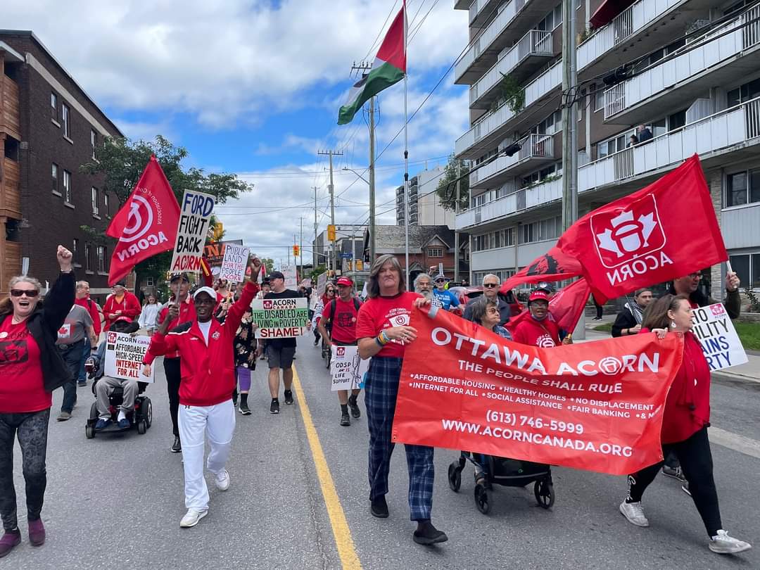 OntarioACORN's tweet photo. ACORN members at labour council events across Ontario celebrating #LabourDay2024 ! #Solidarity #CommunityUnion #WorkersRights #Organize https://t.co/EvMjXIlN6T