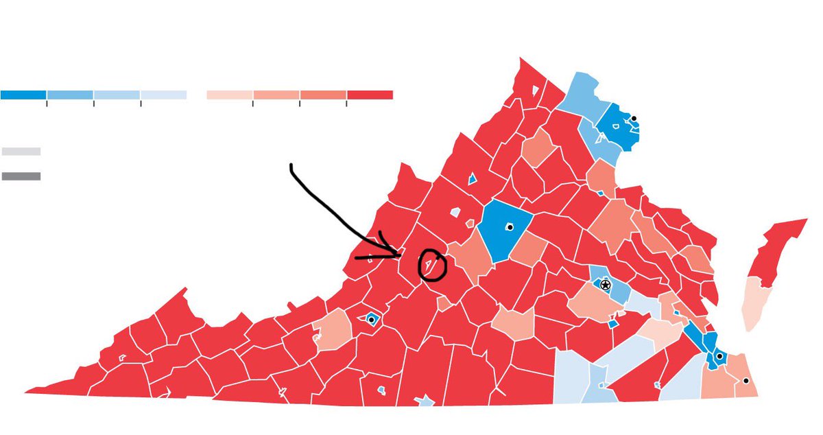 Where Glenn Youngkin was drowned out with boos earlier today, overlaid with the election results from his 2021 upset. 
#WereNotGoingBack

<a href="/vademocrats/">Virginia Democrats</a> <a href="/FairfaxDems/">Fairfax Democrats</a>