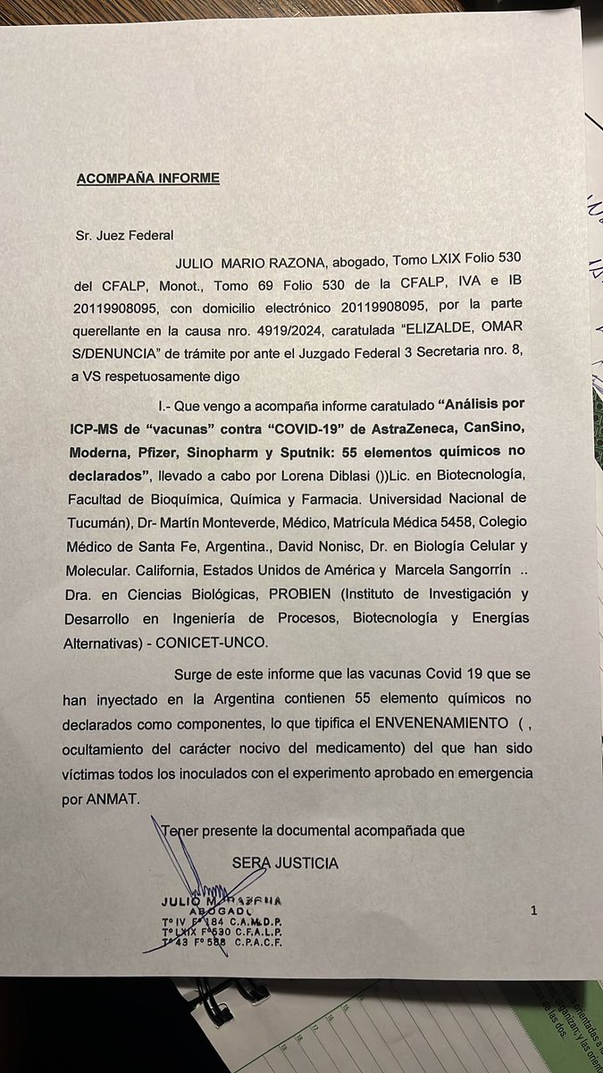 JulioRazona's tweet photo. En la Argentina contamos con investigadores científicos que están haciendo historia. Sus informes son claves para ratificar la toxicidad de las inyecciones COVID y para encarcelar a los envenenadores y sus cómplices https://t.co/eHIZrycGgP