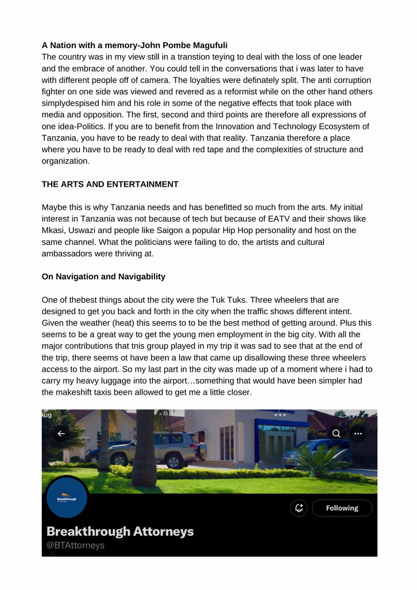 TersectionMag's tweet photo. Here are some thoughts about the complexities of work and travel in #TZ and #Zanzibar I think there is a lot more interaction that takes place on a social level special thanks to @SalumAwadh @BTAttorneys @kotanipay and others for being great hosts https://t.co/92kCNBjeTH