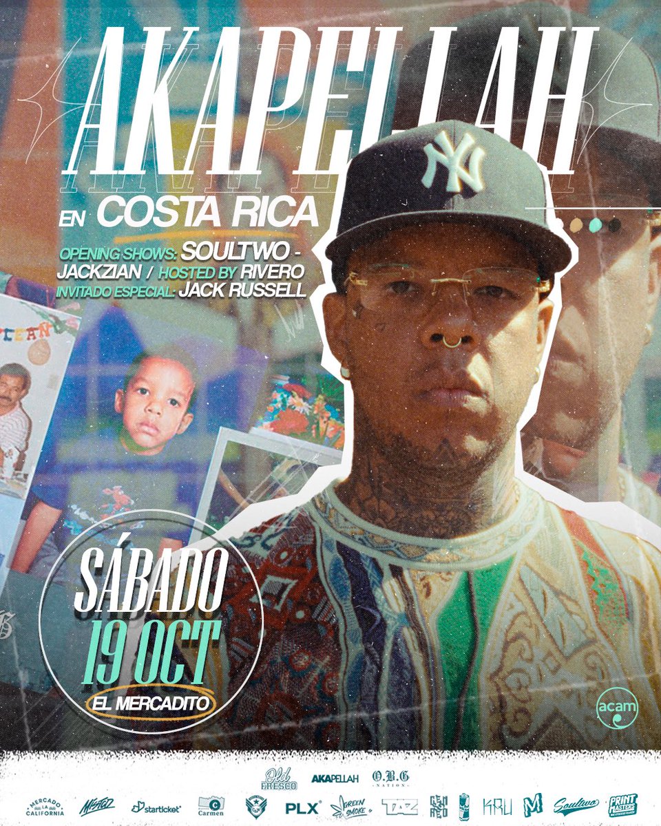 El próximo 19 octubre después de 6 años vuelve <a href="/akapellah/">Pedro Elias</a> a Costa Rica. 

📍 El Mercadito, La California 
🎫 Starticket.cr

Artistas nacionales:
<a href="/soultwomadflava/">Soultwo FlowRapi</a> 
Jackzian

Invitado especial:
<a href="/jack1russell/">Jack Russell</a> 

Hosted by Rivero

Prod. By <a href="/OldFresCo/">Old FresCO.</a> &amp; OBG