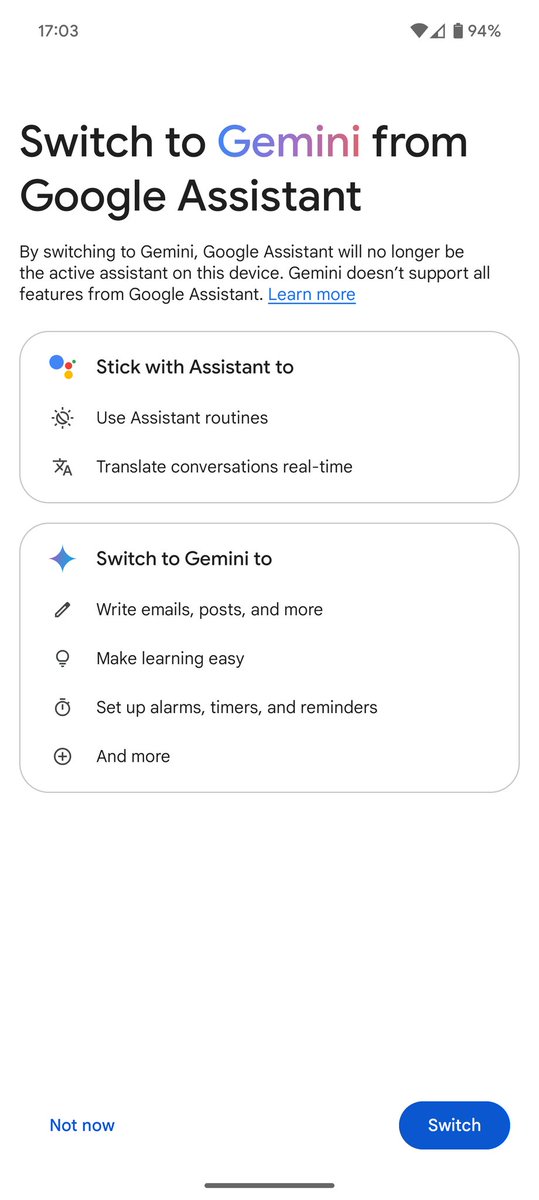 ThatGuyRob096's tweet image. Is it worth to switch to Gemini? #GooglePixel #Gemini #GoogleAssistant #Pixel