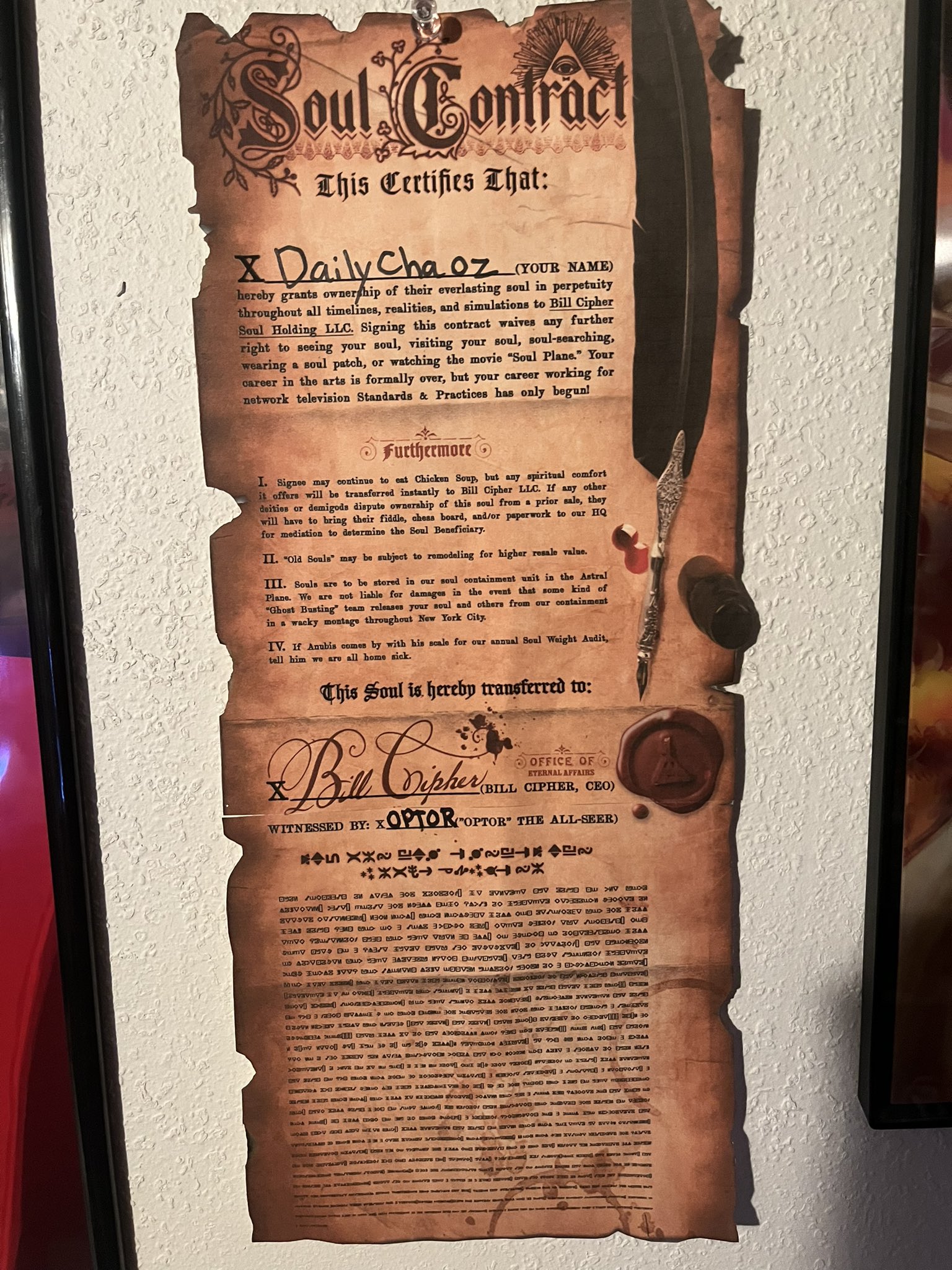 Daily 🐈👽  Feline Vtuber on X: Guess who has officially signed his soul  away to Bill Cipher!! Didnt even need to read the fine print!!!! ☺️  GravityFalls BookofBill VTuber t.coEv9HaMPva8 