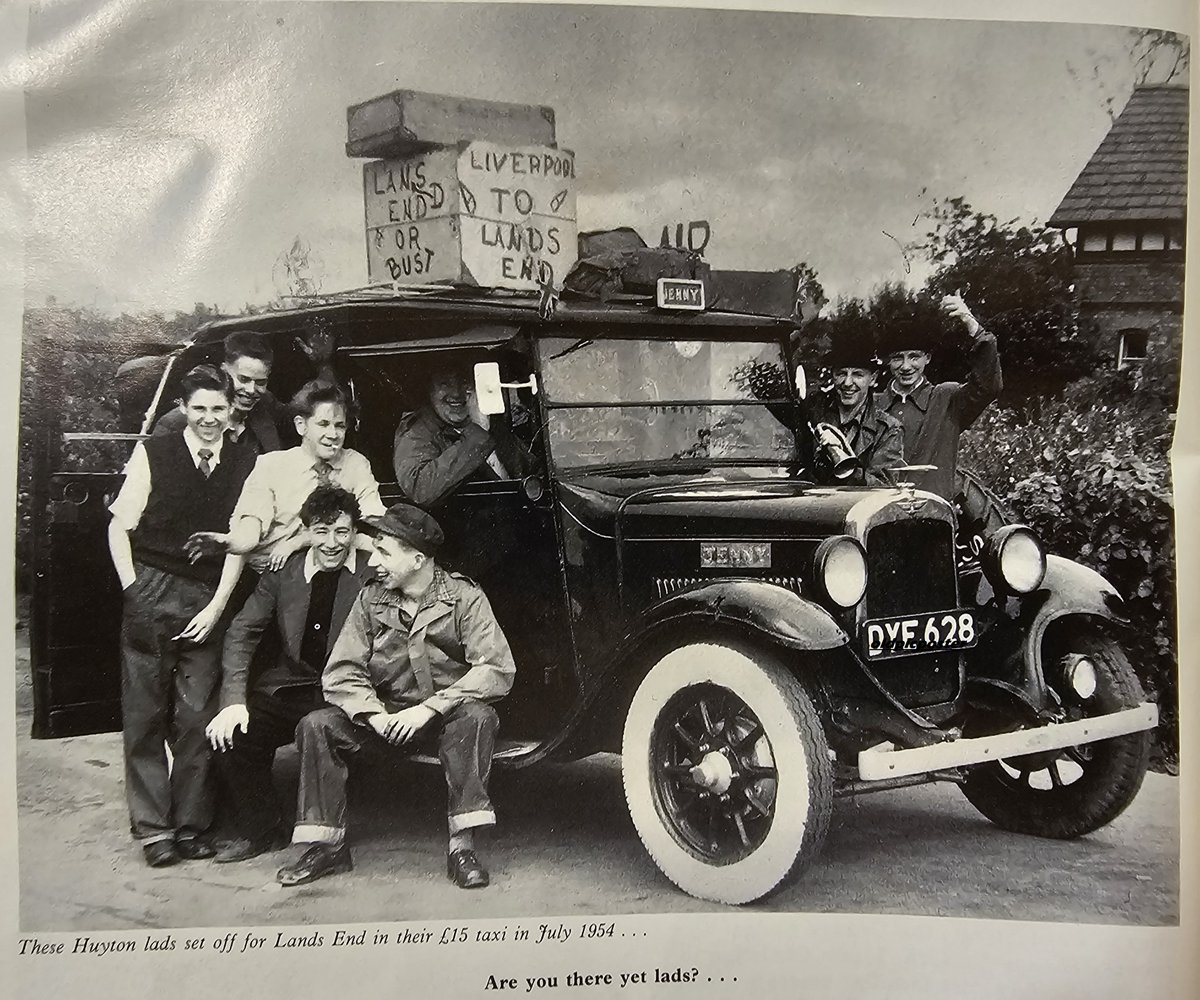 Huyton Lads set off for Lands End in their £15 taxi in July 1954..