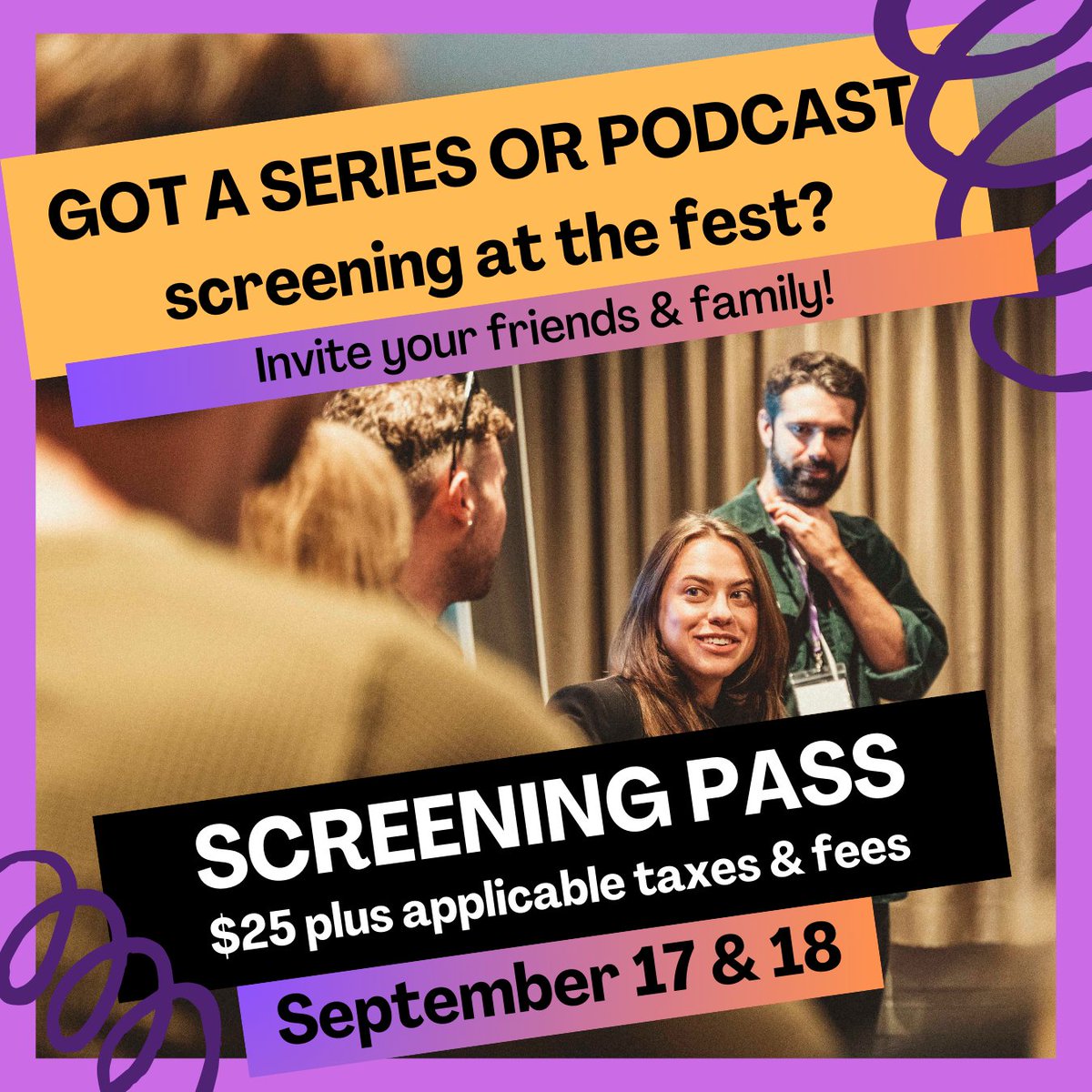 TOWebFest's tweet image. Remember to invite your friends and family! Screening Passes are just $25+taxes and fees and they&apos;ll have access to all the screening blocks. 

Tickets are still available! 
3common.com/towf11

#awards #webfest #towebfest #Toronto #webseries #shortform #screening  #towf11