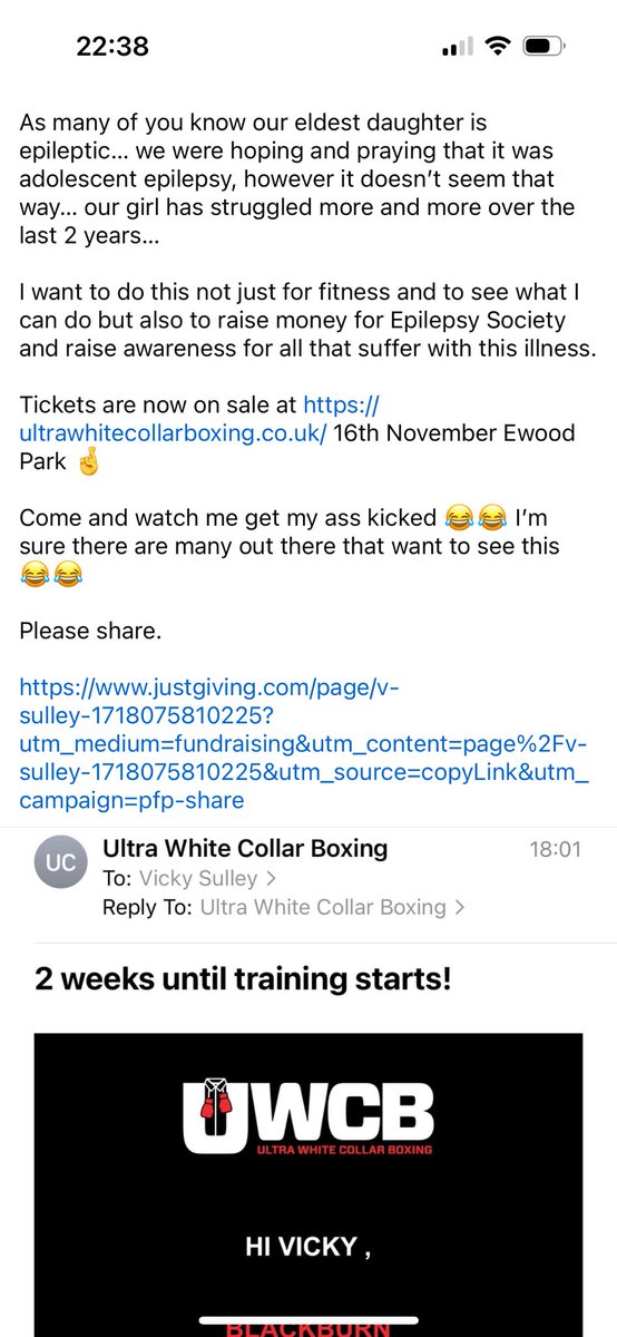 Please help us raise money for a great cause as my wife takes part in a charity boxing match in November:

justgiving.com/page/v-sulley-…