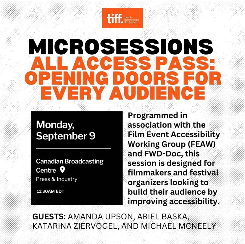 Please join FWD-Doc members in a conversation about building audience and increasing accessibility on September 9th at 11:30am EDT at <a href="/TIFF_NET/">TIFF</a>. #FilmFestival #Accessibility And did you know you can follow FWD-Doc on <a href="/LinkedIn/">LinkedIn</a>:  linkedin.com/feed/update/ur…