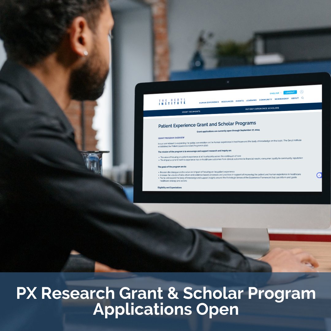 The Grant and Scholar Programs aim to broaden the conversation on the value and impact of patient experience by providing grant funding for research projects as a means to disseminate this knowledge.

Learn more and Submit an Application ow.ly/bJEL50TcHsH