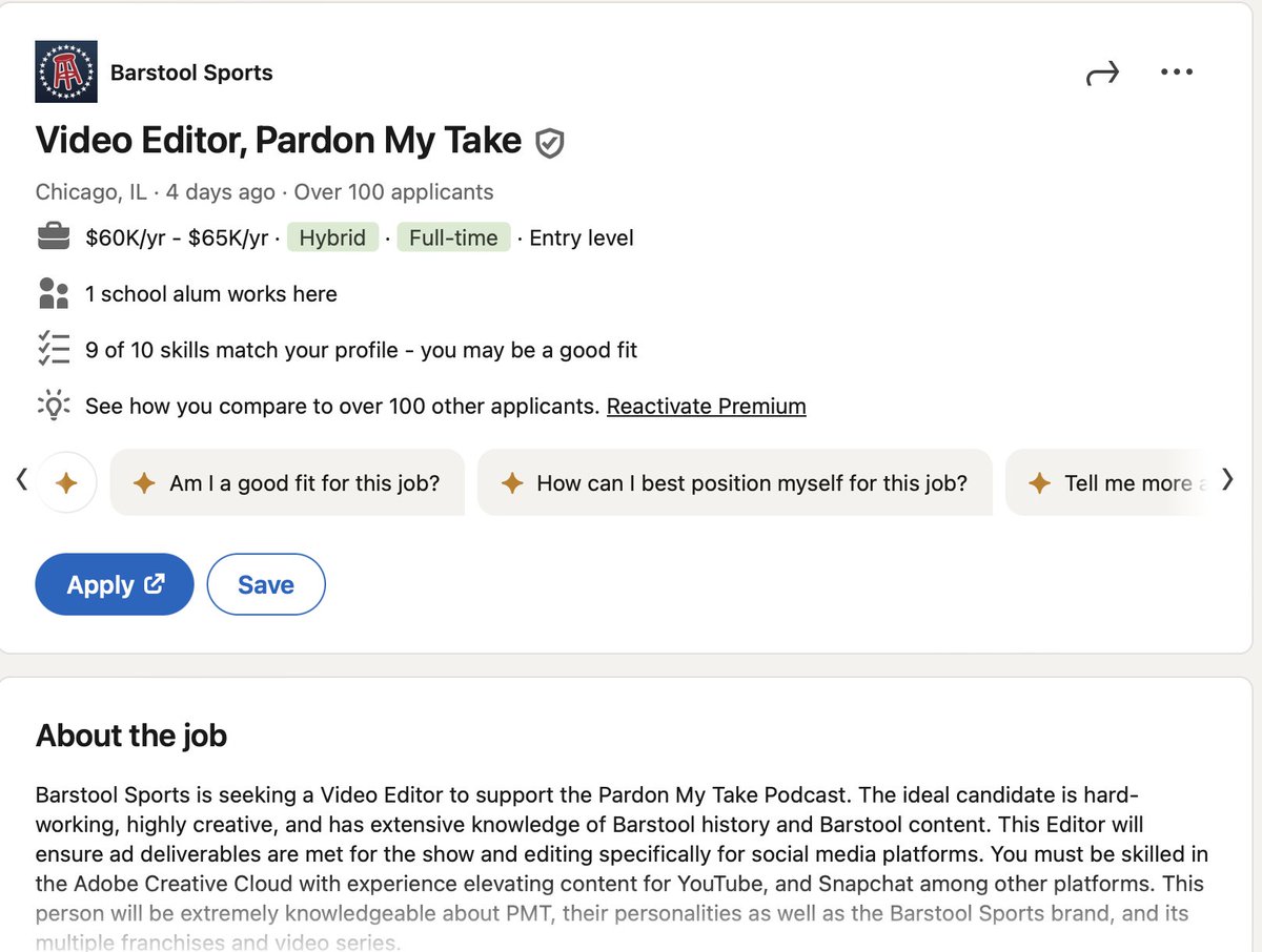 RLVisuals's tweet image. AWL and cracked video editor here:

Please for the love of God just give me an interview.  @PFTCommenter @BarstoolBigCat @hen_ease 

and yes I submitted my app. #BarstoolSport #PMT #PMTorDIeTryin