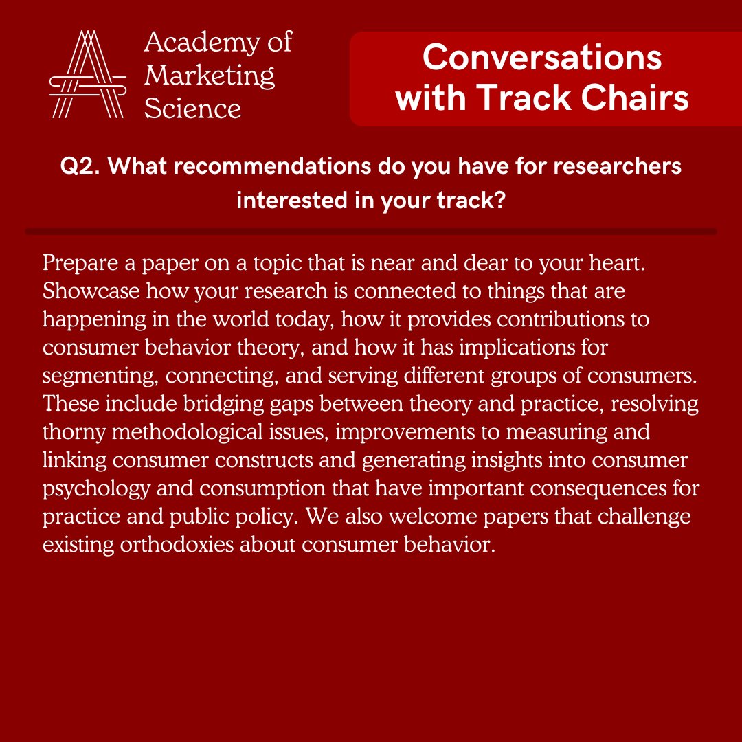 Conversations with the Consumer Behavior Track Chairs Mark Cleveland and Susanne Adler for the 2025 AMS World Marketing Congress in Dijon, France, July 2 - 4, 2025. Consider submitting your work! #AMSWMC25DIJON #AMSmarketing CFP: ams-web.org/world-marketin…