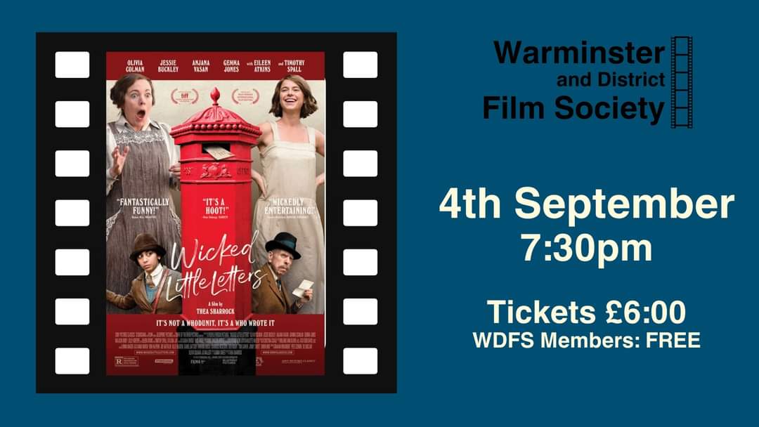 This Wednesday, Wicked Little Letters is the film showing at Athenaeum Warminster.  To mark the occasion, we have an hour of music with a letter writing theme.  Listen to the first edition of The Radio Raffle tomorrow between 1pm and 2pm.
