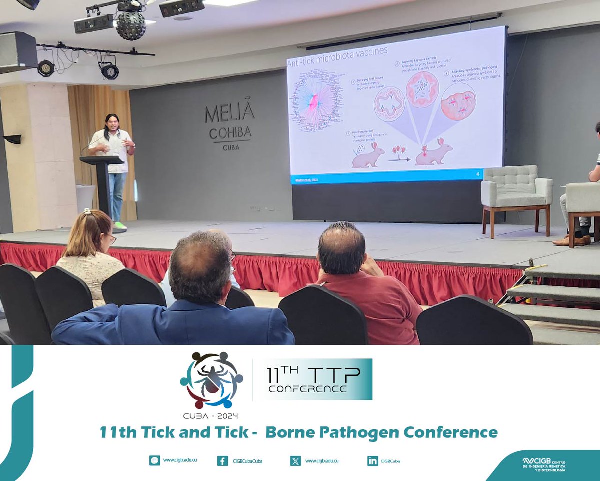 CIGBCuba's tweet photo. Symposium Tick Microbiota at the 11th edition of the Conference on Ticks and Tick-Borne Pathogens #TTP11. https://t.co/JJik3JOTMK