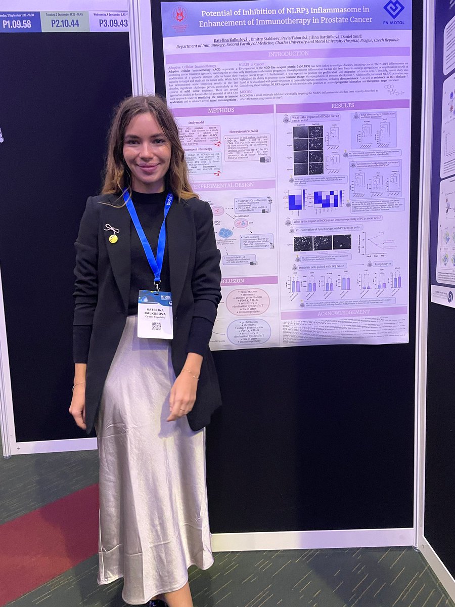 CYImmunologists's tweet photo. To do list of CYI at #ECI2024
✅️ best poster in immunity against pathogens (Anička Kratochvílová, @AdaptiveImmuni2)
✅️ best poster in cancer immunotherapy (Katka Kalkušová, @2LFUK)
✅️ best poster in cellular mechanisms of innate immunity (@Dan_Vasek, @Krulova_Lab)
Congrats! https://t.co/UYENjma1bG