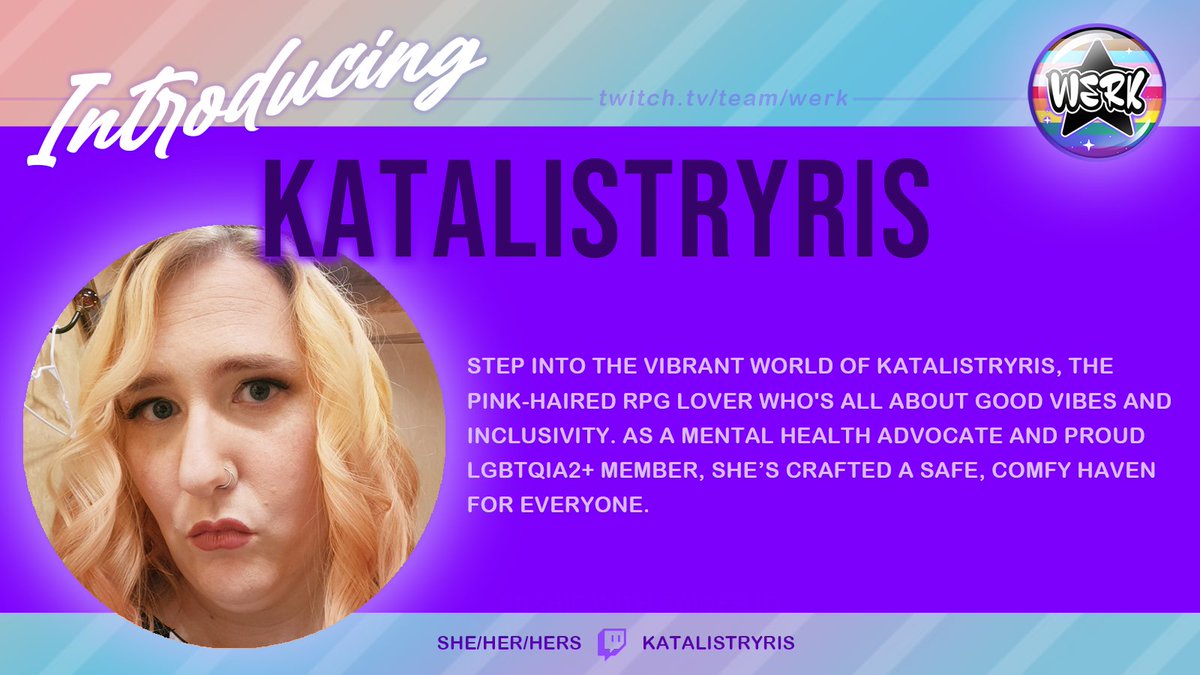 Introducing <a href="/KatalistRyris/">KatalistRyris</a>, another lovely new member of Team Werk!💖 Welcome on in!