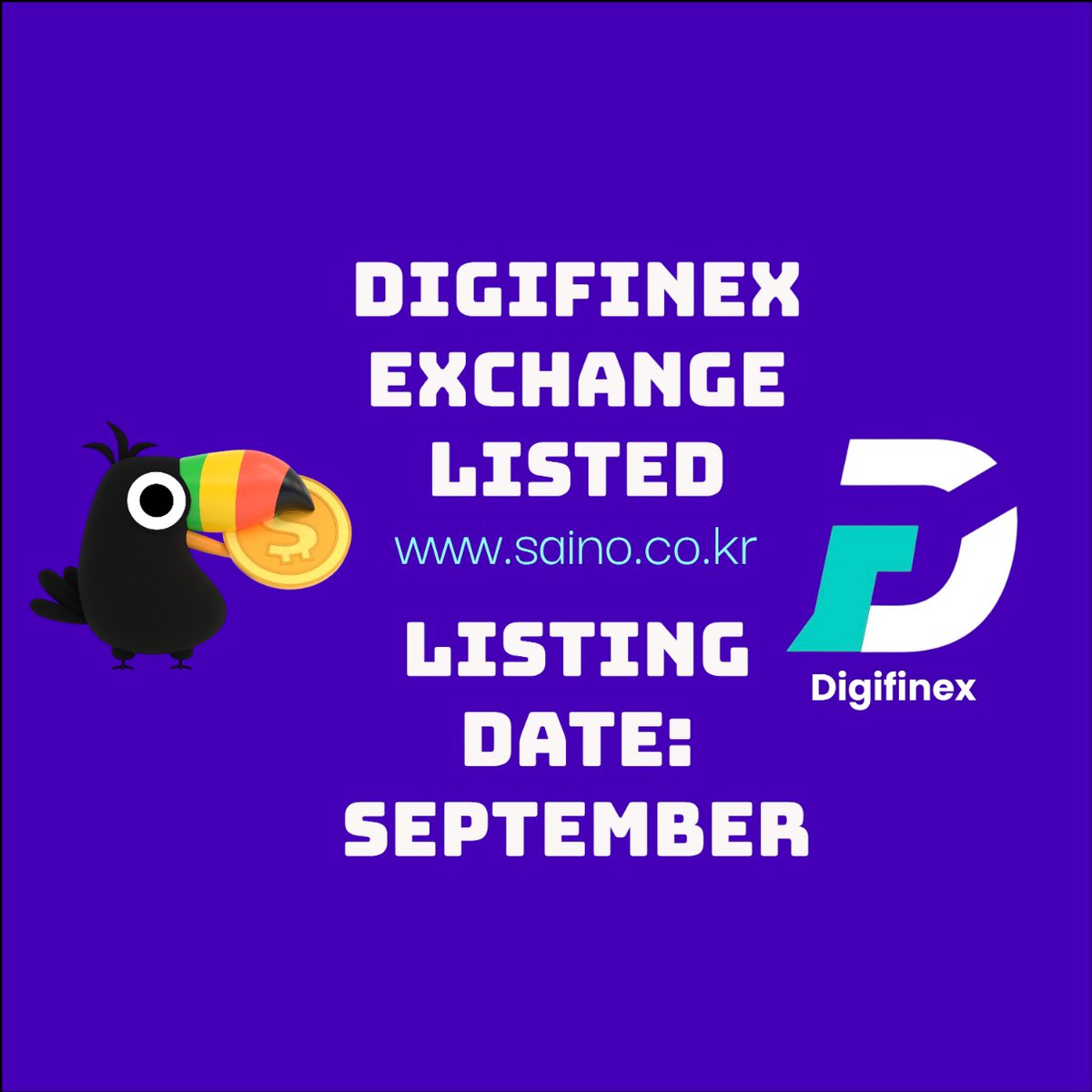 sainosino's tweet photo. Character Development Animation Production SAINO DigiFinex Exchange Listing Guide 😃😀😜

Listing date: September 16 🧐

Listed price: undisclosed🫣

The reference listing date can be changed for about one day https://t.co/rUIz1F9rzO