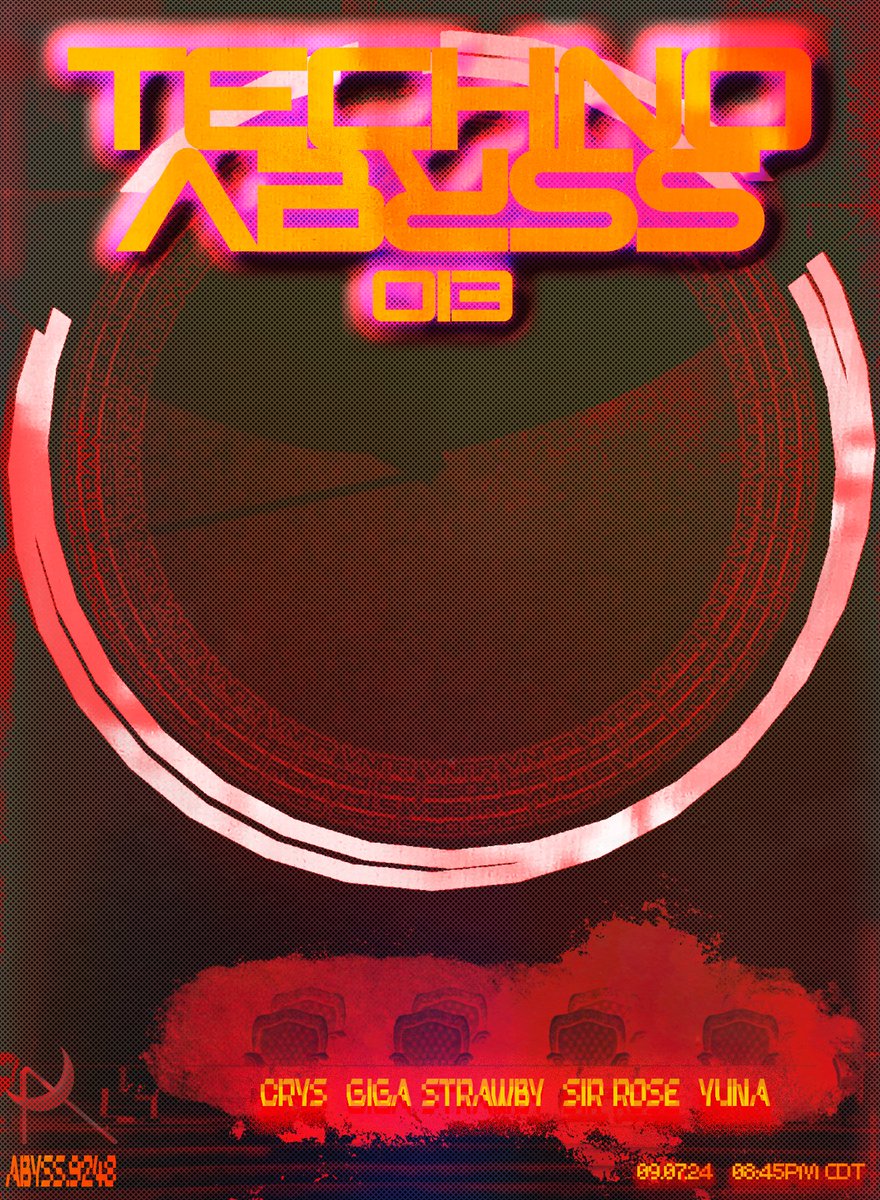 crysVR's tweet photo. 🌙TECHNO ABYSS 013
FEATURING: CRYS. GIGA STRAWBY. SIR ROSE. YUNA.
DOORS: 09.07.2024 08:45 PM CDT // 09.07.2024 10:45 AM JST // 01:45 AM UTC // <t:1725759900:f>
#ABYSSVR https://t.co/NucPCOj9fr