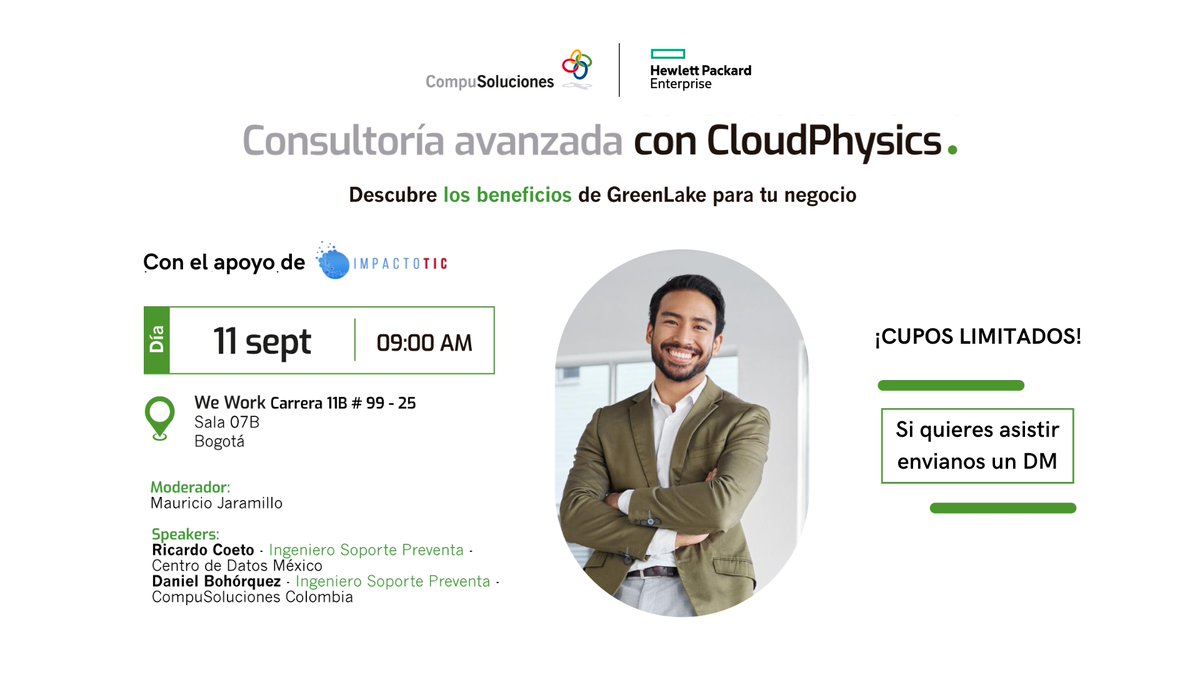 ImpactoTIC's tweet image. ¿Has pensado en formas de optimizar los costos operativos de tus clientes y ofrecer soluciones que se adapten a sus necesidades? 
 ¡Aprende a optimizar hasta en 80 % el ciclo de decisiones! 🌐🚀 

¡Envíanos un DM si quieres asistir! 📩

#HPEGreenLake #CloudPhysics