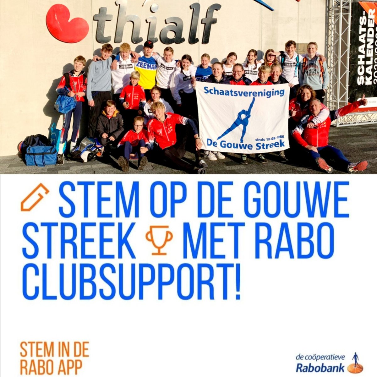 Steun onze schaatsvereniging met Rabo Clubsupport.