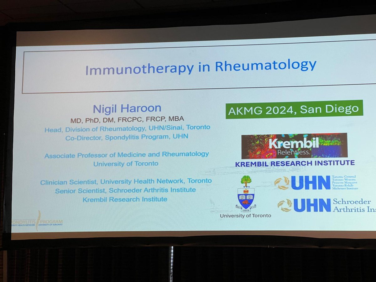 AKMG.Official (@akmg_official) on Twitter photo 🔬 Up next, Dr. Nigil Haroon <a href="/NigilHaroon/">Nigil Haroon MD, PhD, DM, FRCPC, FRCP, MBA</a> took the stage to discuss immunotherapy in rheumatology! His insights into how immunotherapy is revolutionizing the treatment of autoimmune diseases were truly eye-opening. A game-changer for patient care! 🌿 #AKMG2024 🔬 Up next, Dr. Nigil Haroon <a href="/NigilHaroon/">Nigil Haroon MD, PhD, DM, FRCPC, FRCP, MBA</a> took the stage to discuss immunotherapy in rheumatology! His insights into how immunotherapy is revolutionizing the treatment of autoimmune diseases were truly eye-opening. A game-changer for patient care! 🌿 #AKMG2024