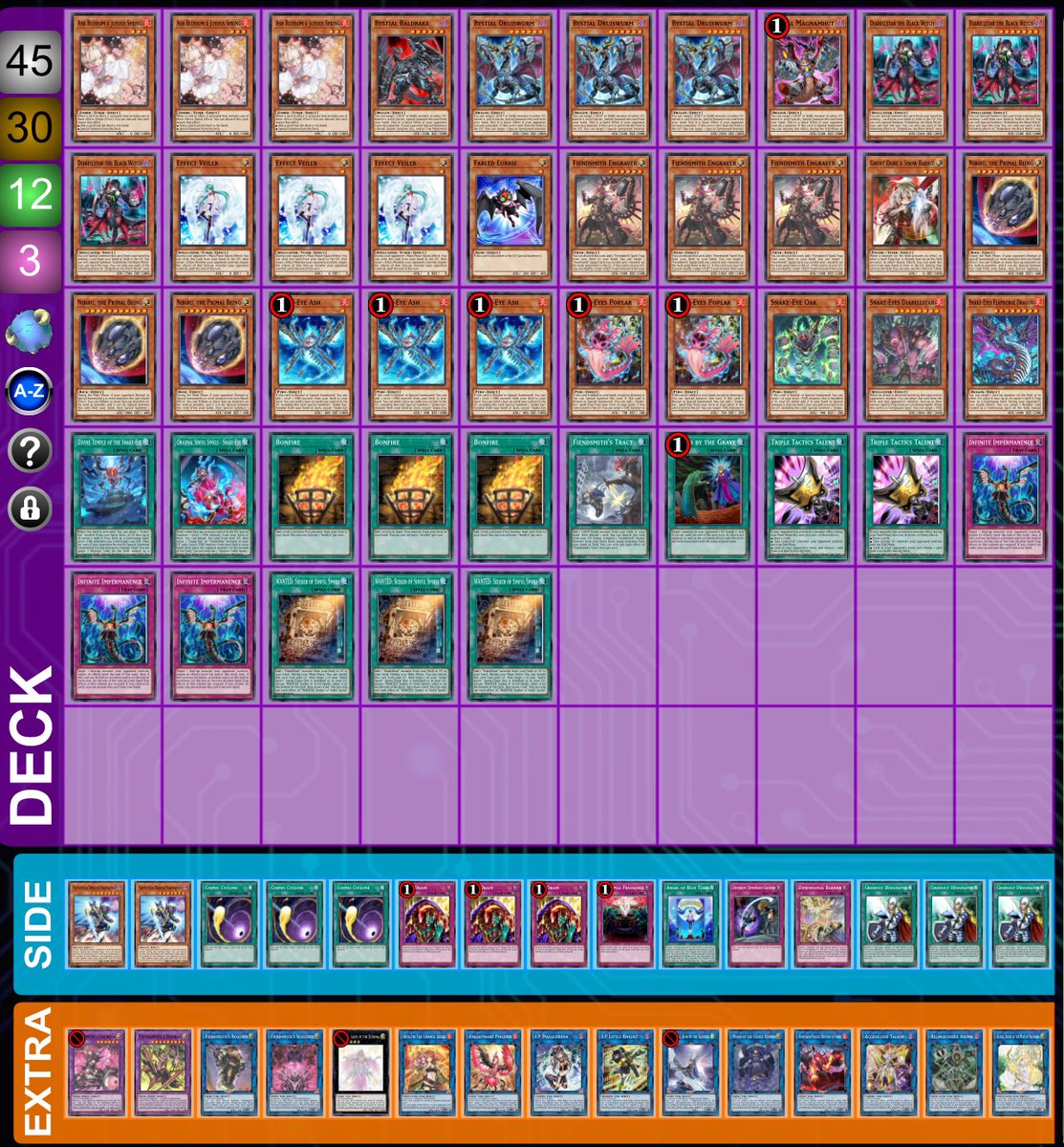 KingDaViD_99's tweet photo. Won the Remote Regional yesterday piloting snake eye fiendsmith final record was 6-0-1. Pretty much the same list as the one I played at Sac except I cut the mourners and added called by to the main and a 3rd Druiswarm. Replaced the called by in the side with Anti spell. https://t.co/fc9I1FdbLP
