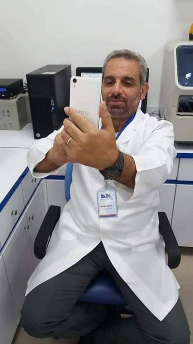 QudsNen's tweet image. Palestinian Dr. Mahmoud Al-Manama, the Director of the Central Laboratory Department at the Palestinian Ministry of Health, was killed in a direct Israeli airstrike on his home in Gaza.