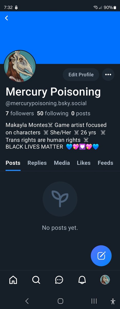 MercuryPoisons's tweet photo. Here's my bluesky, probably gonna switch to this one. Not as many folks I follow are there but at least it's not a nazi haven https://t.co/rlBurDg2Es
