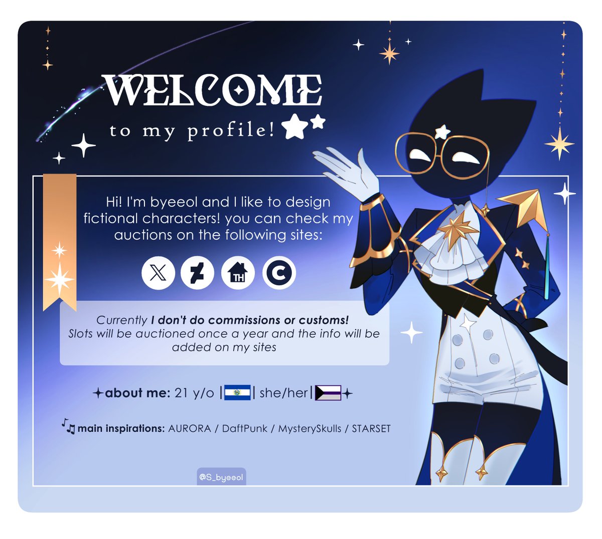 S_byeeol's tweet image. pinned post!
⭐️DeviantART: deviantart.com/byeeol
⭐️ToyHouse: toyhou.se/Byeeol
⭐️Cara: cara.app/byeeol
Please make sure to read the rules of my auctions before participating!