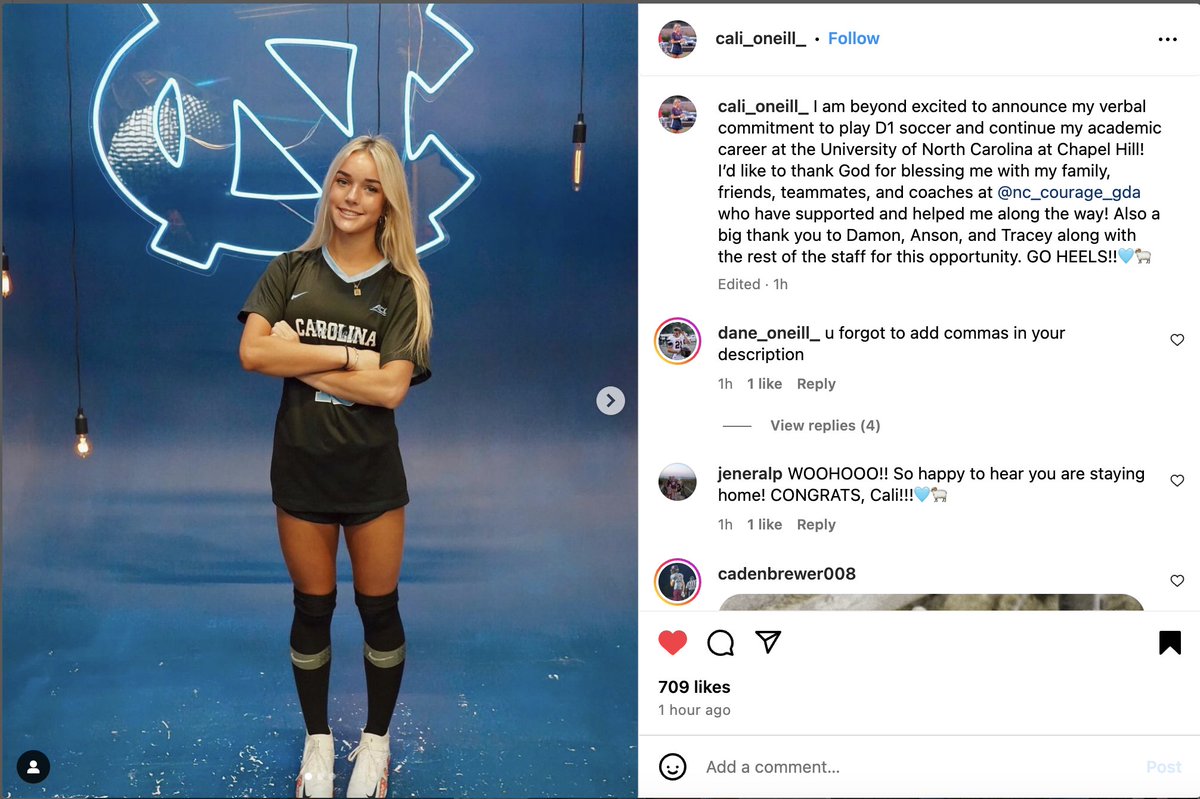 ECNL/GA/Recruiting/College Soccer (@imyouthsoccer) on Twitter photo Another #ECNL player from the Class of 2026 has verbally committed to play Power 4 D1 soccer and #4 for <a href="/uncwomenssoccer/">UNC Women's Soccer</a>. Huge Congratulations to <a href="/Cali_ONeill_/">Cali O’Neill</a> who is on our Top Players in the Class of 2026!! Another #ECNL player from the Class of 2026 has verbally committed to play Power 4 D1 soccer and #4 for <a href="/uncwomenssoccer/">UNC Women's Soccer</a>. Huge Congratulations to <a href="/Cali_ONeill_/">Cali O’Neill</a> who is on our Top Players in the Class of 2026!!