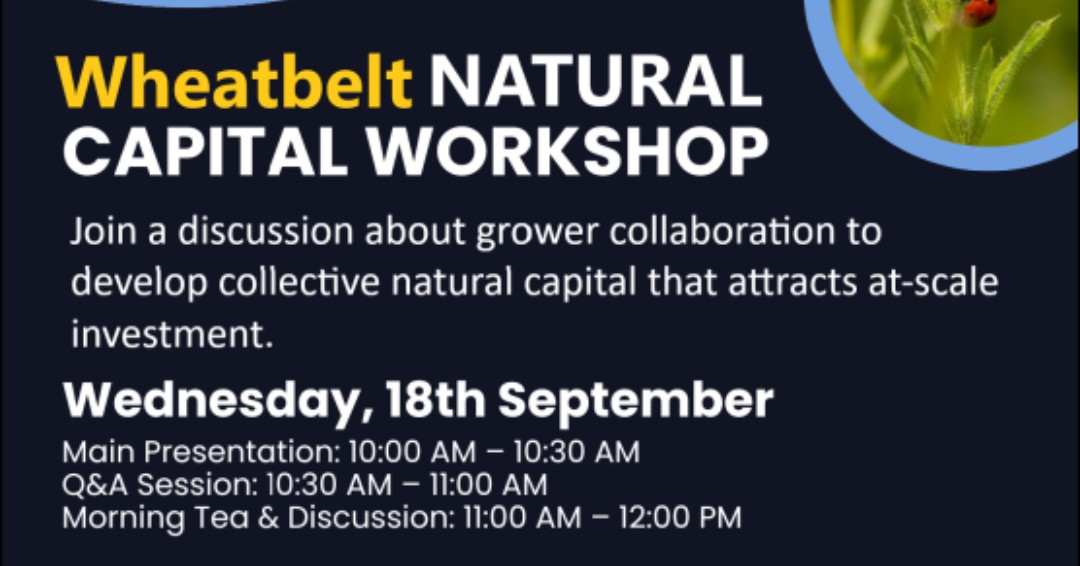 Join a discussion about grower collaboration to develop collective natural capital that attracts at-scale investment. 
See Flyer: ow.ly/K1lV50TbSe9
Register here: ow.ly/Ev0n50TbSe7