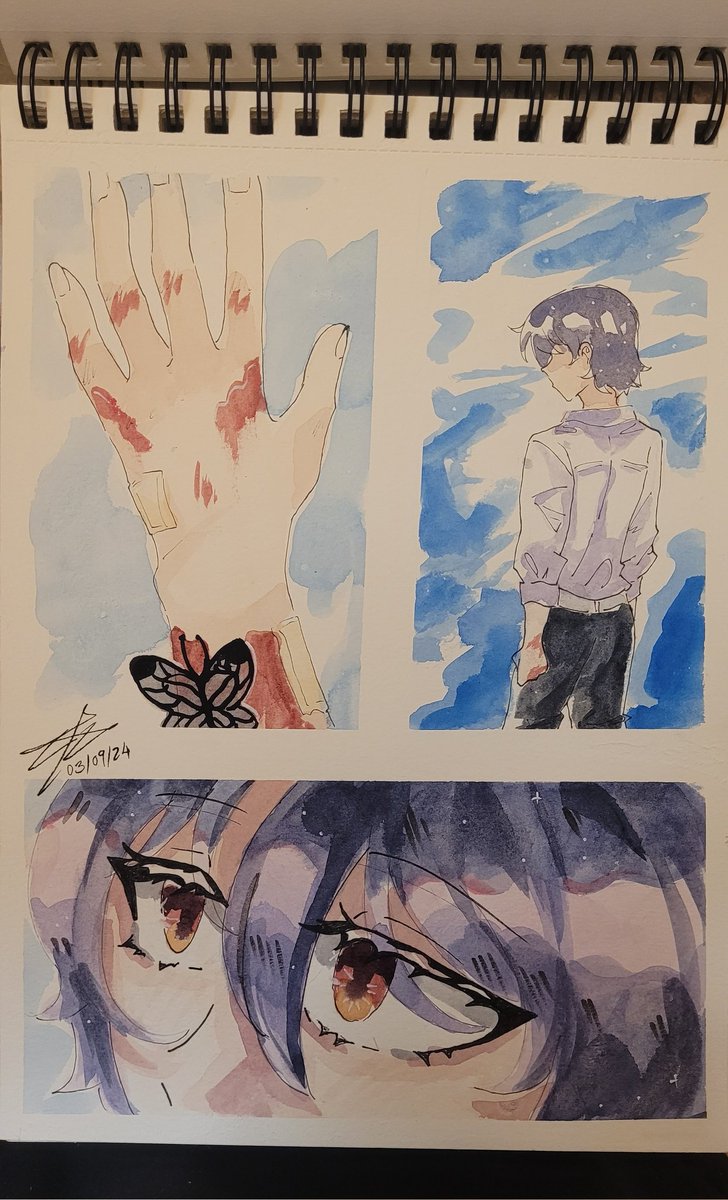 CryLin_'s tweet image. Sharing some things i did in watercolor recently~