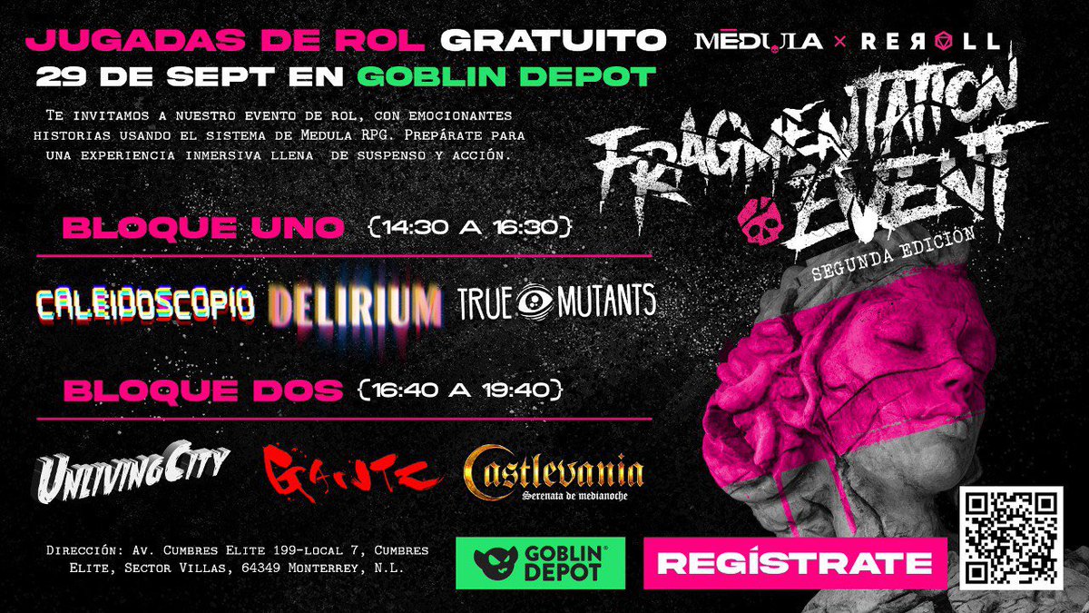 DestinyDiceRol's tweet photo. Mis guapos @ReRoll_Mty andan sacando su evento en Monterrey, neta que si no van se perderán de la magnífica experiencia de conocer a @chokhdz así que que esperan cuyeyos registrensen!! Y vayan a jugar usando el sistema #medularpg x @ReRoll_Mty https://t.co/mj7lWb4Lzx https://t.co/IhwX1OrzpE