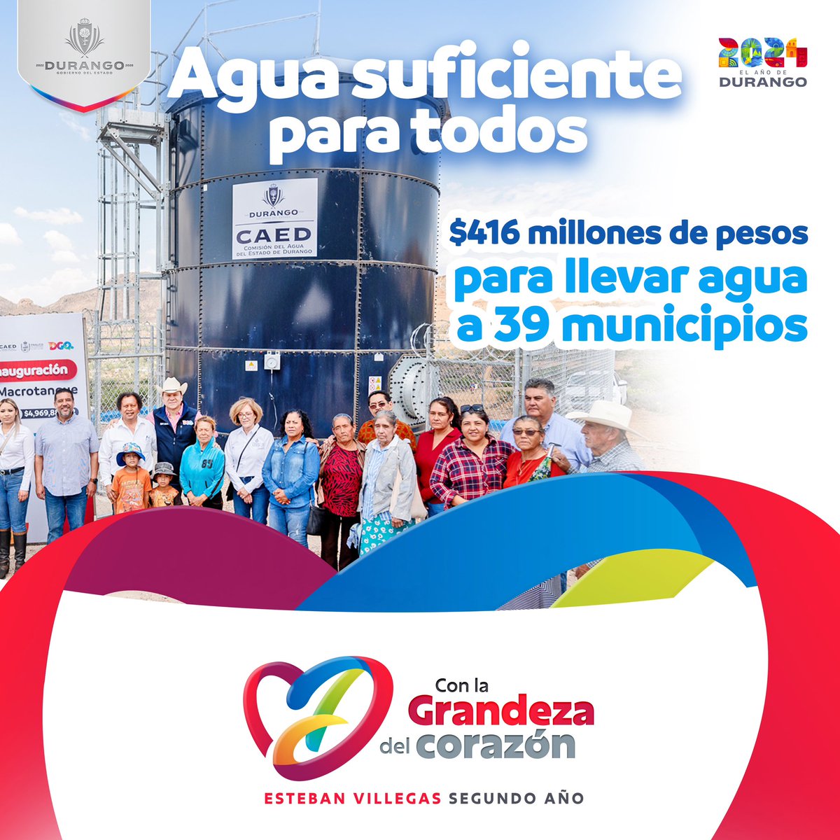 En este gobierno, trabajamos incansablemente para asegurar que todas las familias duranguenses tengan acceso al agua.  
#ConLaGrandezaDelCorazón seguimos avanzando hacia un futuro más justo y sostenible.