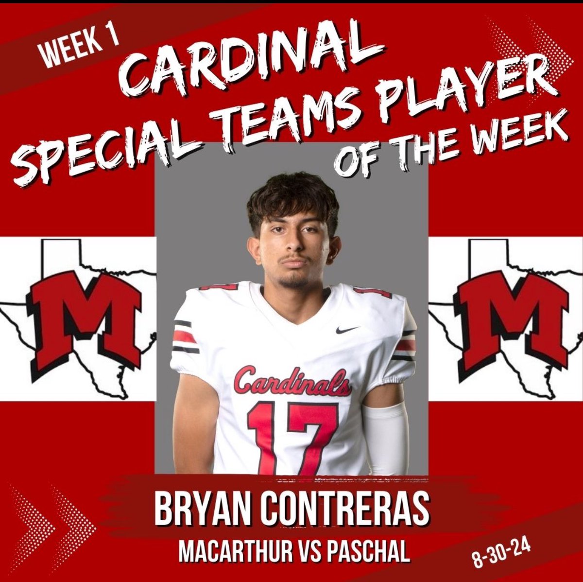 Beck Nitcholas (@bnitcholas) on Twitter photo MacArthur Cardinal Football- Week 1 Players of the Week! <a href="/IISDAthletics/">Irving ISD Athletics</a> <a href="/IrvingISD/">Irving ISD</a> <a href="/MacArthurCards/">MacArthur HS</a> <a href="/MacArthurTX/">MacArthur Cardinals Recruiting/APT</a> MacArthur Cardinal Football- Week 1 Players of the Week! <a href="/IISDAthletics/">Irving ISD Athletics</a> <a href="/IrvingISD/">Irving ISD</a> <a href="/MacArthurCards/">MacArthur HS</a> <a href="/MacArthurTX/">MacArthur Cardinals Recruiting/APT</a>