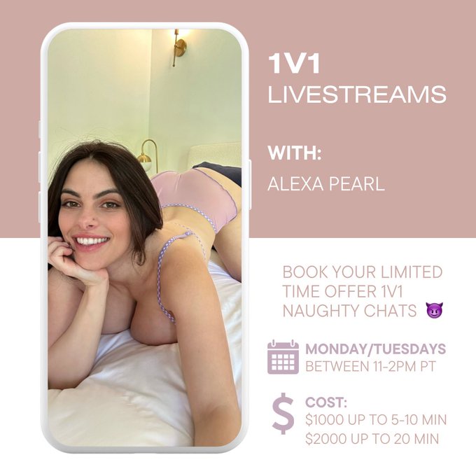 For a limited time I’m offering 1v1 video livestreams chats for some naughty personalized fun on my OF