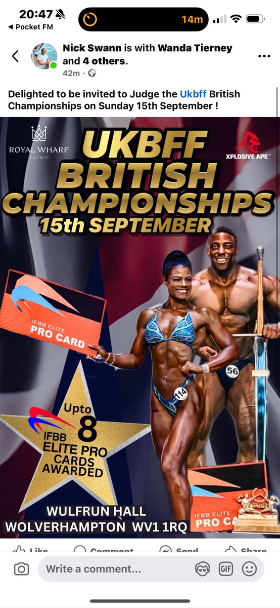 UKBFF British Final… going to be a great show… hope to see you there 💪🏻