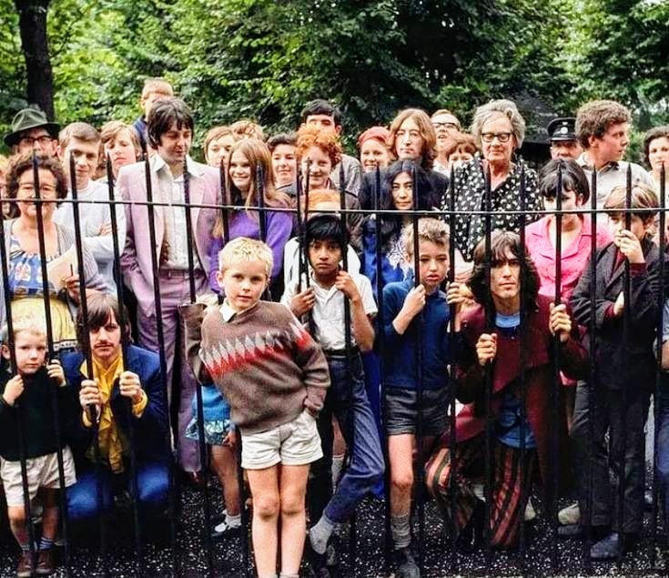#TheBeatles at St Pancras Old Church for their Mad Day Out photo shooting, 28th July 1968