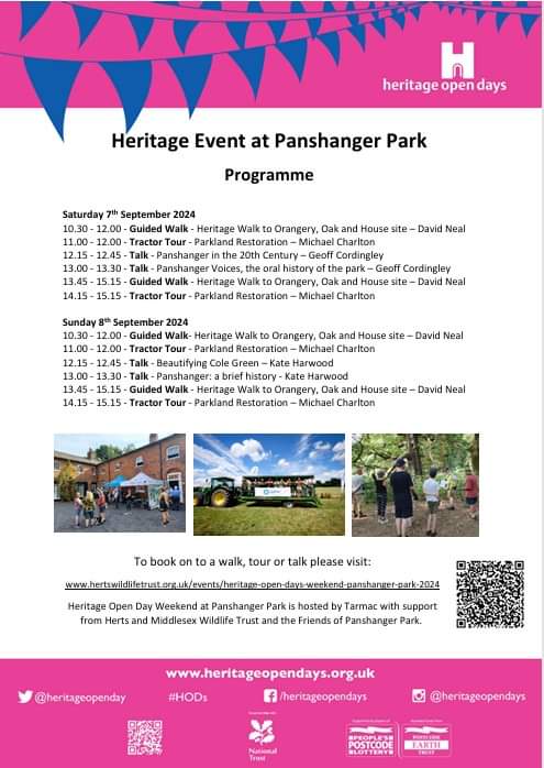 <a href="/whtimes/">Welwyn Hatfield Times</a> Come along to <a href="/panshangerpark/">Panshanger</a> . More events added since this poster was produced- meet the iron age pigs, geology talk. Scan the QR code and follow the links for details.