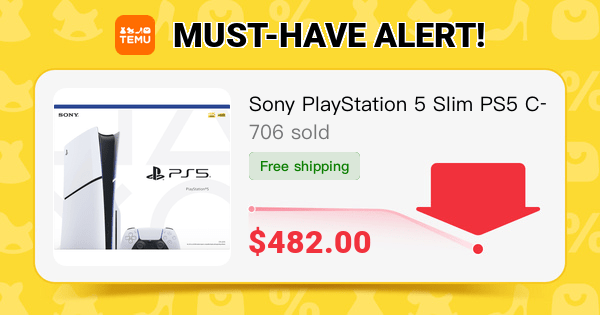 Panchos_Place's tweet photo. Uncover incredible deals and embrace a seamless shopping spree on Temu! 😊
👉 item link: https://t.co/ppQF9GAWWt
🎉 Coupon price[$482.00] 
Sony PlayStation 5 Slim PS5 Console Disc Edition https://t.co/bj2ZRNRHmc