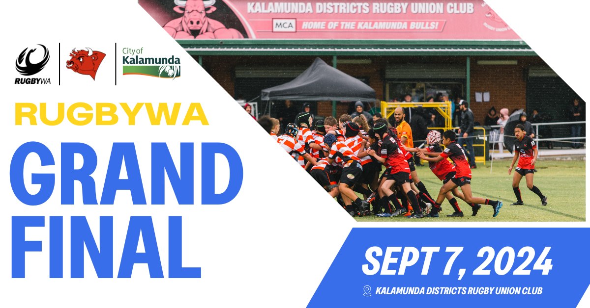 The annual #FestivalofRugby is here! 🔥

Boot up and join us at Kalamunda on September 7th to watch your Junior and Senior grand finalists battle it out to be crowned Premiers! 🏆

Join our Facebook group to stay up to date with the latest information 👉facebook.com/events/2679472…